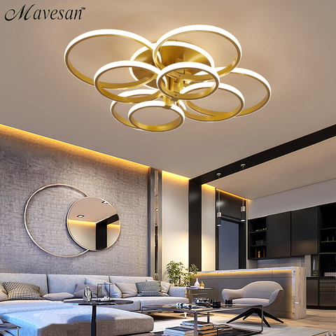 Acylic Ceiling Lights Square Rings For Living Room Bedroom Home AC85-265V Modern Led Ceiling Lamp Fixtures lustre plafonnier ► Photo 1/6