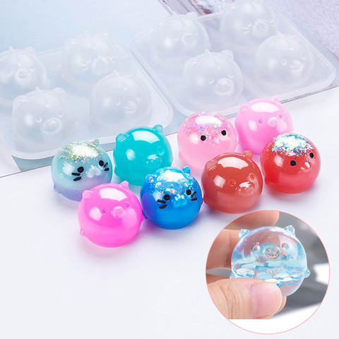 Diy crystal epoxy Resin mold Four small animal mold piglet chicken ornaments doll silicone mold For Resin ► Photo 1/6