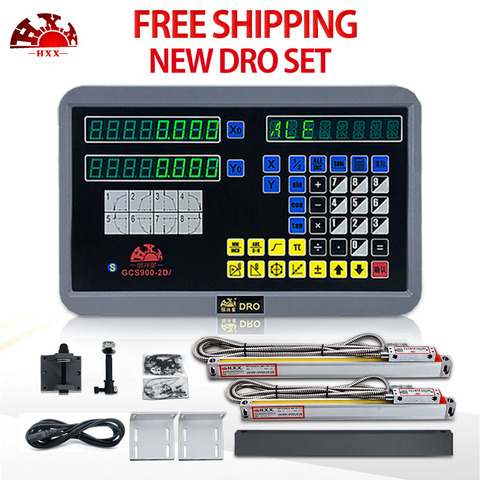 HXX 2 Axis Dro Kit Digital Readout With 2pcs Linear Scales Encoder Sensor 50-1000mm For Milling Lathe Machine Measuring Tools ► Photo 1/6