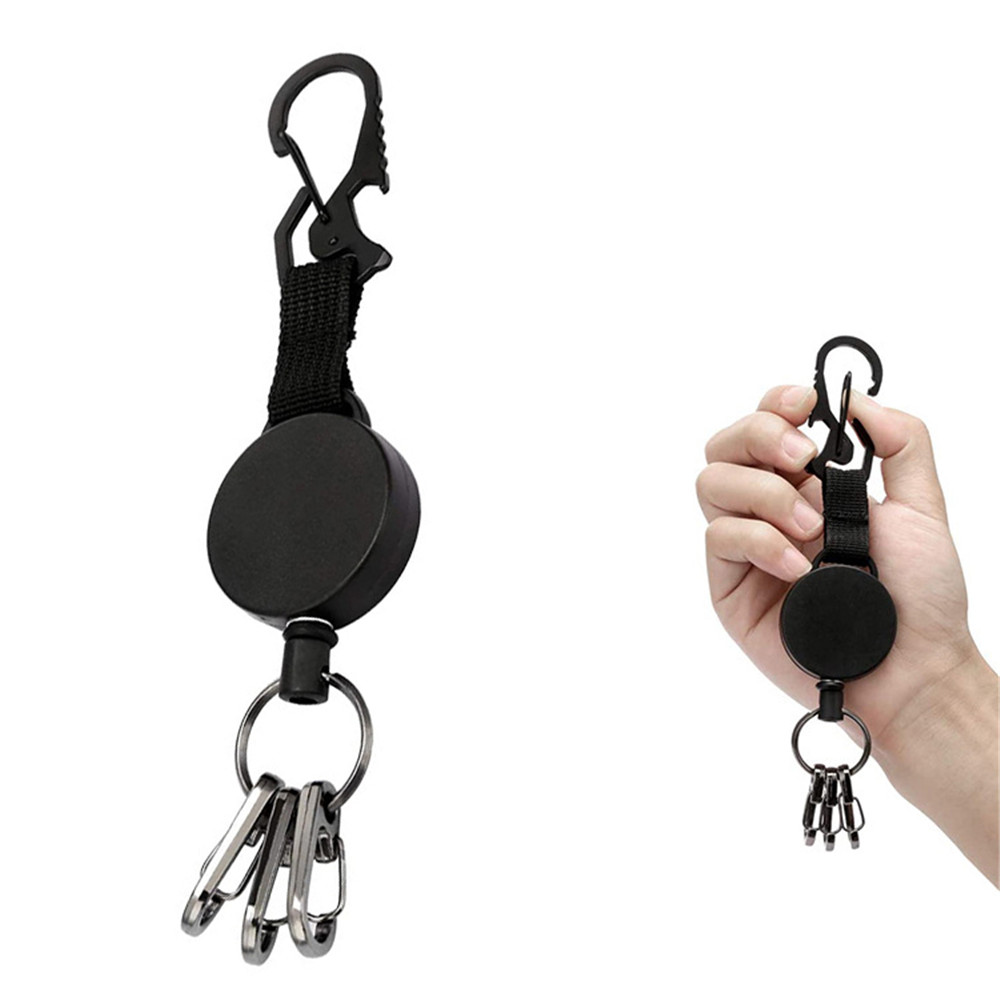 New Resilience Wire Rope Elastic Keychain Recoil Sporty Retractable Key Ring Anti Lost Yoyo Ski Pass Id Card Bottle Opener ► Photo 1/6