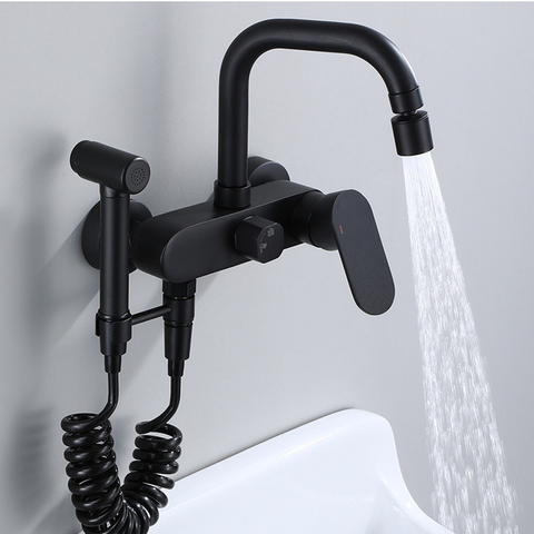 Bathroom Tub Faucet Single Handle Mixer Tap with Hand Shower Wall Mounted Bath Faucet Bathtub Faucet ► Photo 1/1