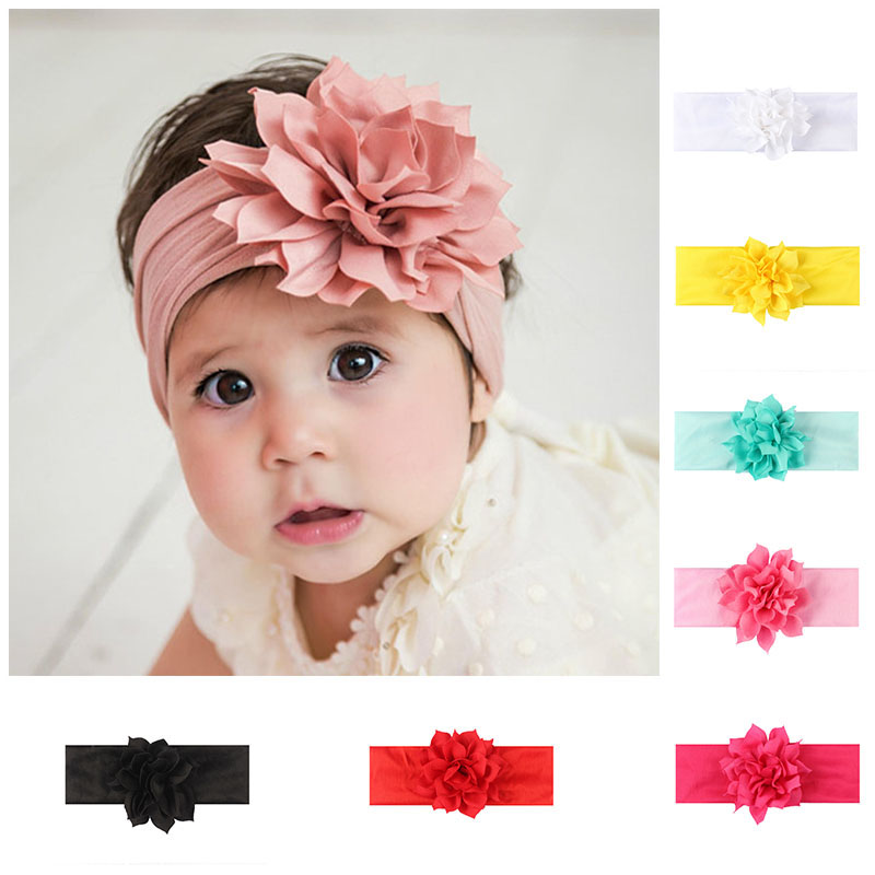 Elastic Flower Head Wear Headband Hair Band Accessories Baby Girls Kids Toddler 