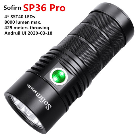 Sofirn SP36 Pro Anduril 4*SST40 8000lm Powerful LED Flashlight USB Rechargeable 18650 Torch 6500K ► Photo 1/6