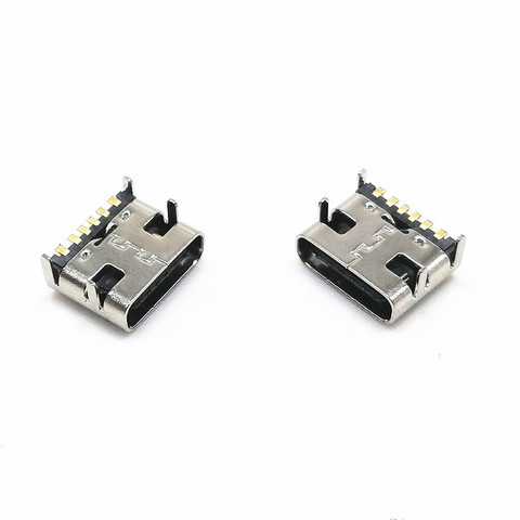 50pcs Micro USB JACK 3.1 Type-C 6pin DIP4 90 degree female Connector For Mobile Phone Charging port Charging Socket ► Photo 1/1
