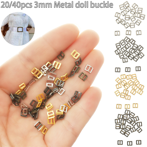 20/40pcs 3mm Mini Tri-glide Belt Buckle for Handmade Doll Clothes Bags Sewing Buckles DIY Dolls Buttons Shoes Accessories ► Photo 1/6