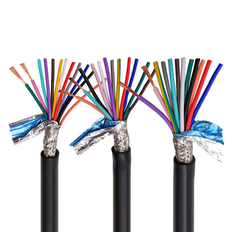 Multi-core shielded cable RVVP22AWG 0.3mm2 3 4 5 6 8 10 12 14 16 20 24 core anti-interference control signal wire ► Photo 1/6