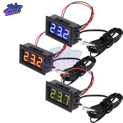 New -50 ~ 110 degree DC 5-12V Digital LED Thermometer Car Temperature Monitor Panel Meter Red Green Blue ► Photo 1/6