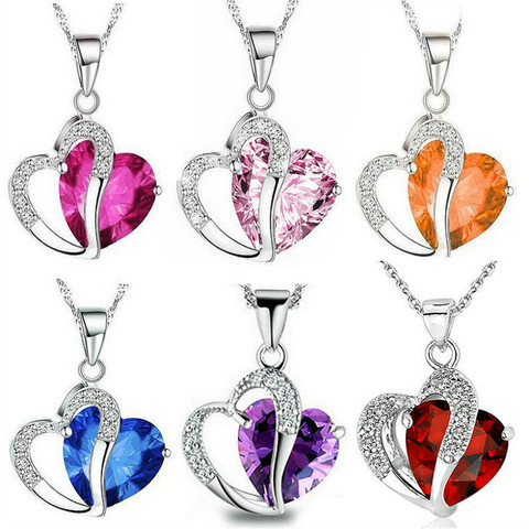 2022 Hot Sell Top Class Fashion Heart Power Necklaces Crystal Jewelry New Girls Women Jewelry ► Photo 1/6