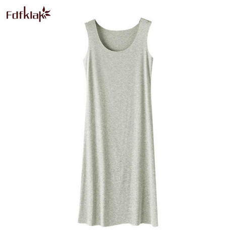 XL-5XL Plus Size Modal Cotton Nightdress Female Summer Night Wear Dress Sleeveless Sling Vest Nightshirt Women Nightgowns ► Photo 1/6