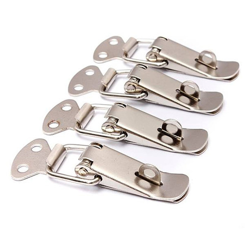 4pcs Stainless Steel Spring Loaded Lock for Cabinet Case Spring Loaded Catch Toggle Hasp Wooden Box Lock Furniture Hardware ► Photo 1/6