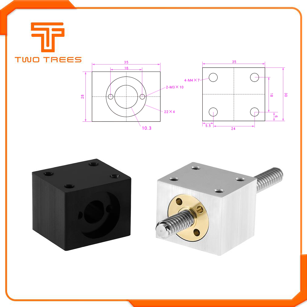 T8 Screw Nut Conversion Seat 3D Printers Parts T8 Trapezoidal Nuts Lead
