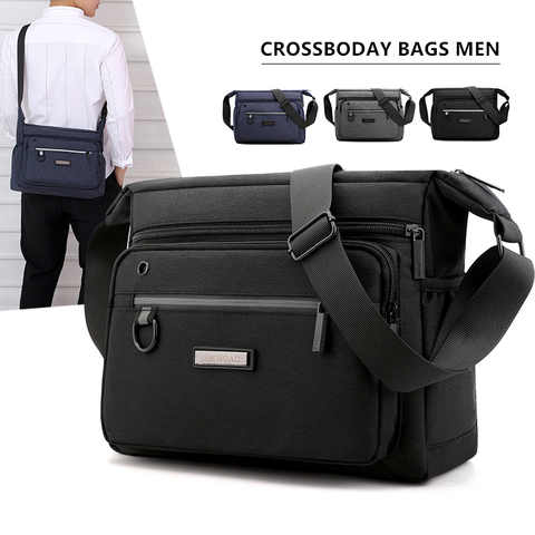 Polyester Shoulder Bags Men Tote Messenger Bags Strong Fabric Bags Casual Style Crossbody Bags 2022 Multiple Pockets ► Photo 1/6