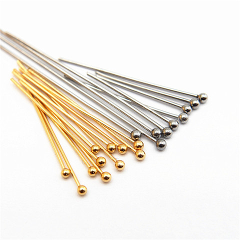 22 25 30mm 316 Stainless Steel Gold Silver Plated Ball Head Pins Findings Jewelry Making 24-Gauge 50PCS/LOT ► Photo 1/6