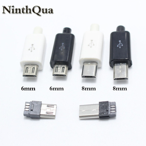 10PCS/LOT YT2153 Micro USB 4Pin Male connector plug Black/White welding Data OTG line interface DIY data cable accessories ► Photo 1/6