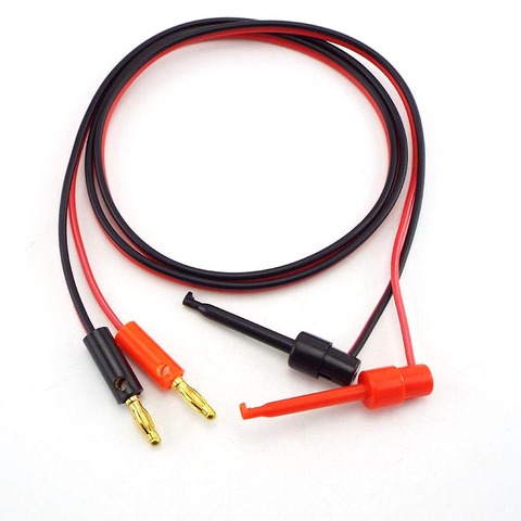 1 Pair 1M 4mm Banana Plug connectors to Hook Clip adapter electric Cable Gold Plated For Multimeter Test Leads wire red black ► Photo 1/6
