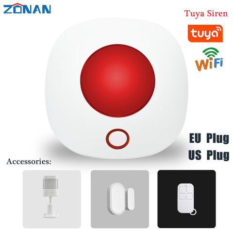 Tuya wifi Light Siren Alarm 100dB Loudspeaker indoor wireless 433MHz strobe siren security alarms for tuya 4G gsm alarm system ► Photo 1/6