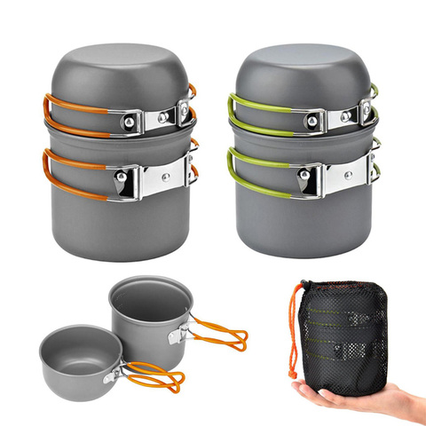 Ultralight Camping Cookware Utensils Outdoor Tableware set Hiking Picnic Backpacking Camping Tableware Pot Pan 1-2persons ► Photo 1/6