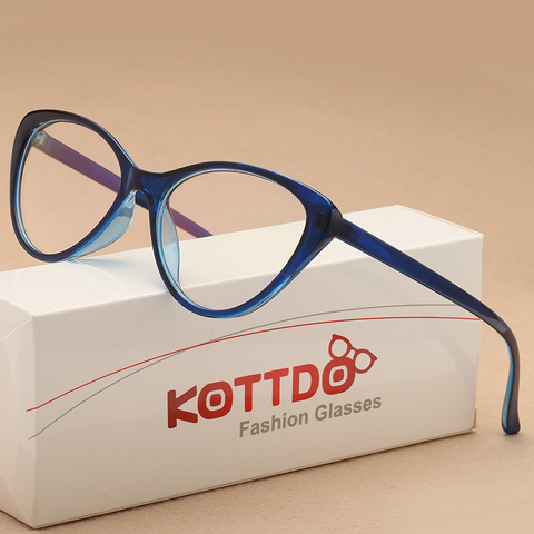 KOTTDO Fashion Vintage Cat Eye Glasses Frame Women Eyeglasses Optical Plastic Clear Lens Myopia Glasses for Unisex Eyewear ► Photo 1/6