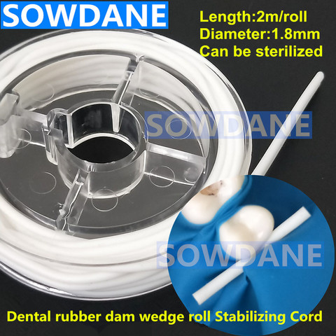 Dental Rubber Dam Stabilizing Cord  Wedges Rolls Clamps Sheets Latex Elastic Wedge Line Dental Material Autoclavable ► Photo 1/6