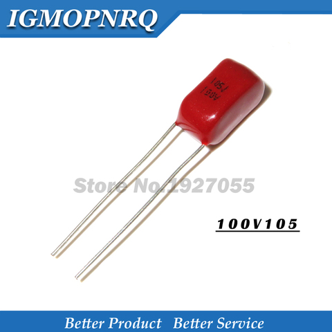 10PCS 100V105J 1UF 5mm Pitch 100V 105J 105 CBB Polypropylene Film Capacitor ► Photo 1/1