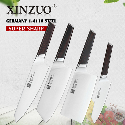 XINZUO 4 Pcs Kitchen Knife Set Stainless Steel Chef Cleaver Slicing Fruit Utility Knife g10 Handle Kitchen Tools Accessories ► Photo 1/6