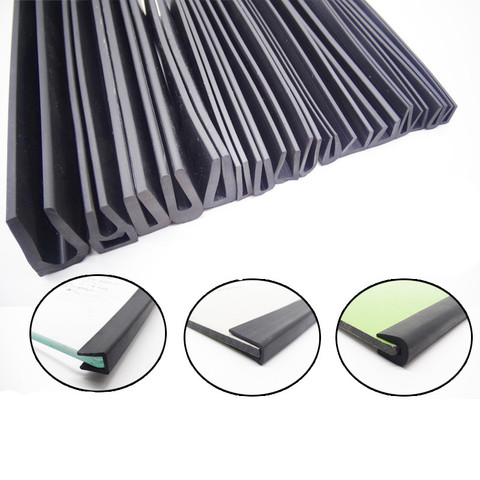 1M U-shaped rubber Sealing strip edge Shield Encloser Bound for Glass Metal Wood Panel Board Sheet door cabinet bumper protector ► Photo 1/2