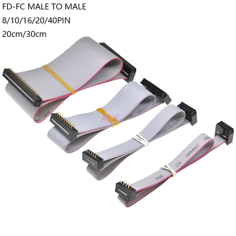 2PCS FC-FD DC4 2.54MM pitch male to female 8/10/16/20/40 PIN 20CM 30CM Flat Ribbon DOWNLOAD Data Cable FOR DC3 IDC BOX HEADER ► Photo 1/6