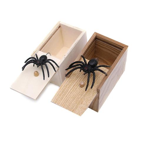 Mouse Spider Surprise Box Joke Fun Scare Prank Gag Gifts Kids Adult Toys Tricky Toy Scared Wooden Box Spoof Scary Little Bug ► Photo 1/5