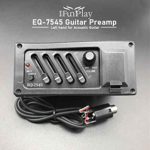 Professional 4 Band Acoustic Guitar Preamp Amplifier EQ-7545 Left Piezo Pickup 6.5MM Output Acoustic Guitar Acceseories ► Photo 1/6