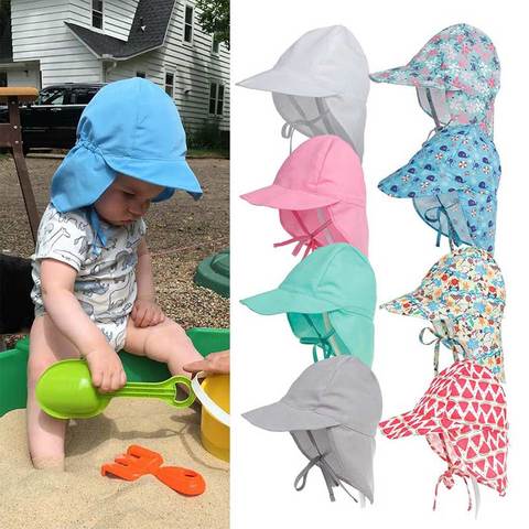 Quick-drying l Children's Bucket Hats For 3 Months To 5 Years Old Kids Wide Brim Beach UV Protection Outdoor Essential Sun Caps ► Photo 1/5