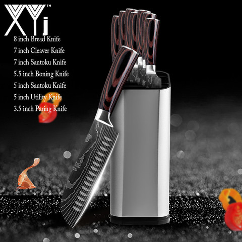 Kitchen Knife Set Stainless Steel Knife Holder Gift Knife Cover Santoku Utility Cleaver Bread Paring Nakiri Knives Cutter Tools ► Photo 1/6