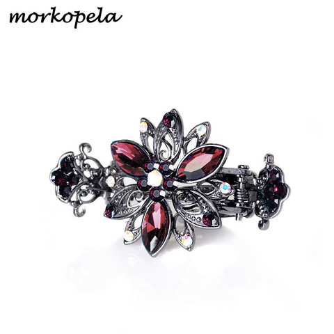 morkopela Vintage Crystal Hair Claw Crab Jewelry Flower Peacock Hair Clip Women Banquet Hairpin Accessories ► Photo 1/6