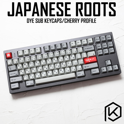 kprepublic 139 Japanese root Japan black font language Cherry profile Dye Sub Keycap PBT for gh60 xd60 xd84 cospad tada68 87 104 ► Photo 1/6