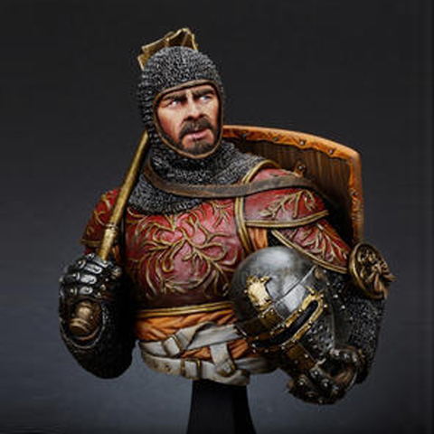 1/10, Italian Horseman w/ Mace, 14th c., Resin Model Bust GK, Ancient war theme, Historical, Unassembled and unpainted kit ► Photo 1/6