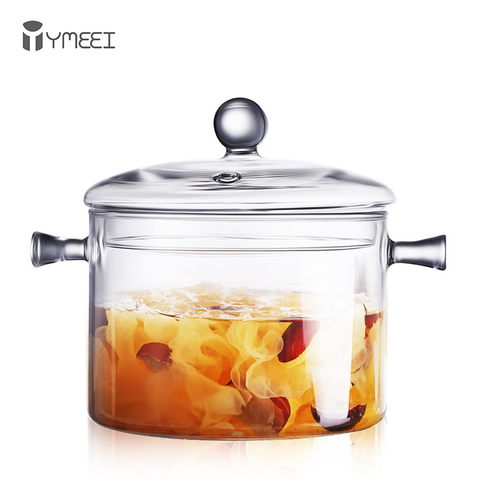 YMEEI 1.5/1.7L Household Transparent Glass Soup Pot Heat-resistant Noodle Pot Gas Cooker Glass Bowl Kitchen Cooking Tools ► Photo 1/6