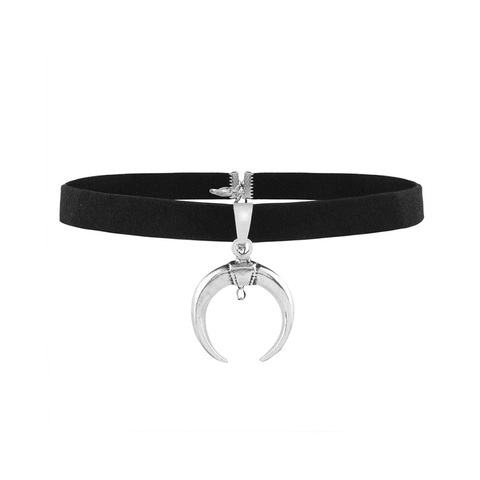 Black Leather Velvet Choker Necklace Layer Chokers Gothic Jewelry Goth  Women