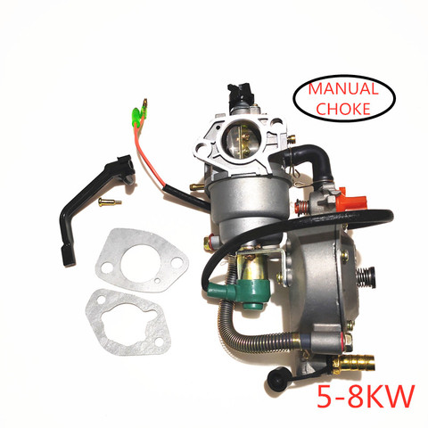 LPG Conversion Kit Fit GX390 GX420 188F 190F 5KW 6.5KW 7KW 8KW Gasoline Generator 13HP 15HP CNG MANUAL CHOKE Dual FUEL Carb ► Photo 1/6