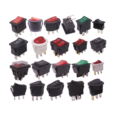 Switch 50 pcs Rocker Switch 110-250VAC 3A-25A Touch switch Accessories 20 models LOOK AT THE IMAGE SELECTION CAREFULLY ► Photo 1/6