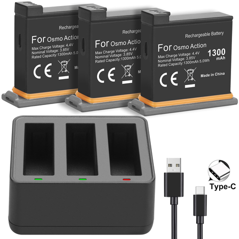 For DJI camera Battery  DJI OSMO Action Camera Battery and 3-Slots Storage Charger for DJI OSMO Action Camera Battery ► Photo 1/6