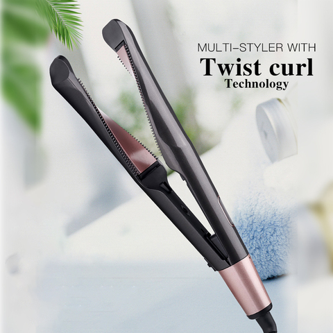 Professional Flat Iron LED Hair Straightener Twisted Plate 2 in 1 Ceramic Curling Iron Heated hair curler for All Hair Types ► Photo 1/6