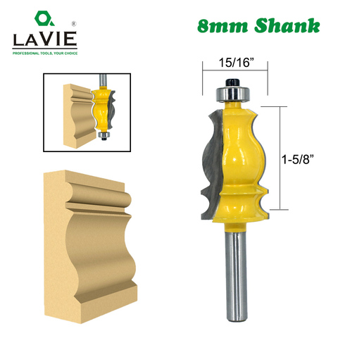 LAVIE 1pc 8MM Shank Special Architectural Handrail Molding Router Bit Woodworking Cutter Milling for Wood Bit Face Mill MC02072 ► Photo 1/6