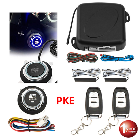 Car Alarm Remote Control Car Keyless Entry Engine Start Alarm System Push Button Remote Starter Stop Auto ► Photo 1/6