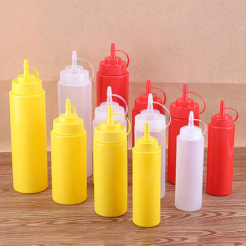 Squeeze Bottle Kitchen Cooking Tools Olive Oil Storage Jar 8/12/16/24oz Condiment Dispenser Ketchup Mustard Bottles ► Photo 1/6