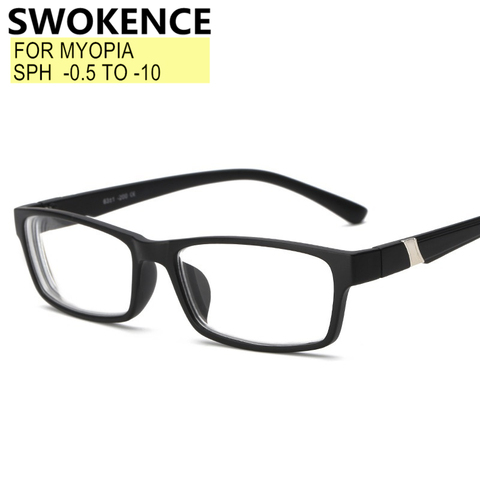 SWOKENCE Diopter -1.0 -1.5 -2 -2.5 -3 -3.5 -4 -4.5 -5 -5.5 -6 Fashion Myopia Glasses Shortsighted Eyeglasses Women Men F170 ► Photo 1/6