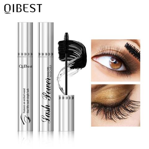 QIBEST Waterproof Mascara Black Eye Makeup Rimmel 4D Eyelash Cosmetics Curling Thick Mascara Eyelashes Silk Fiber Volume Mascara ► Photo 1/1