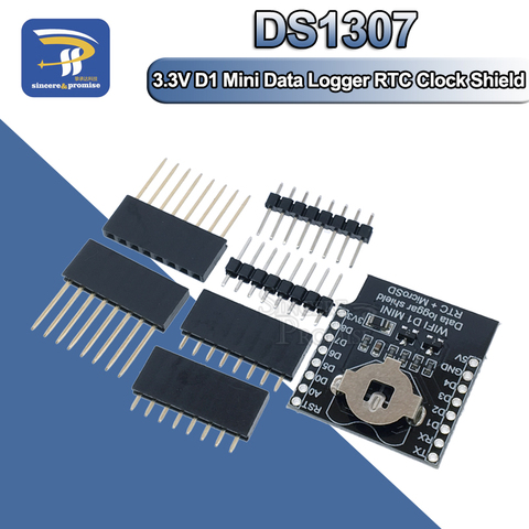 Micro SD D1 Mini Data Logger Shield + RTC DS1307 Clock For Arduino/Raspberry ► Photo 1/6