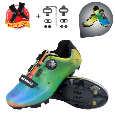 Darevie 2022 Cycling Shoes Chameleon MTB Cycling Shoes Light Pro Mountain Bike Shoes SPD Reflective Professionl Bicycle Shoes ► Photo 1/6