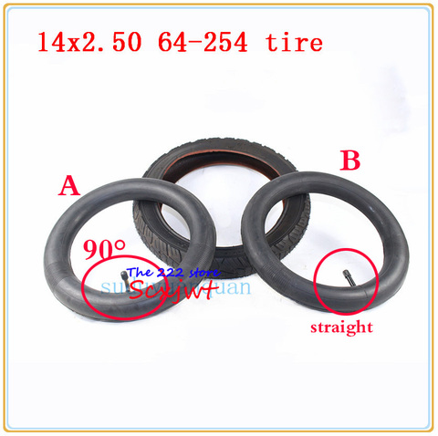 Pneumatic wheel tire 14x2.50 64-254 tyre inner tube fits for 14 Inch Electric bicycle electric vehicle wheel 14*2.50 outer tyre ► Photo 1/6