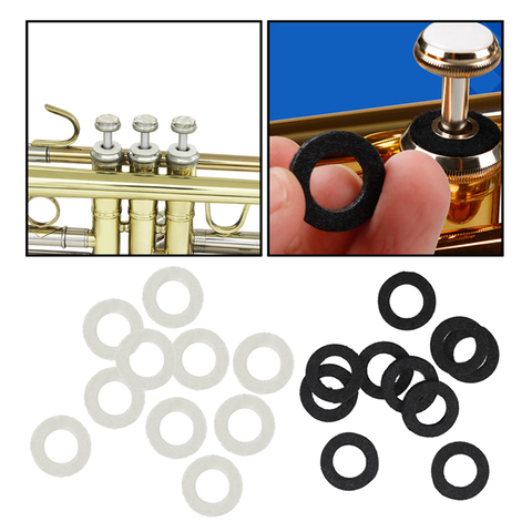 Set of 10pcs Universal Trumpet Trombone Cornet Valve Stem Felt Washer Pads Accessories Trumpets Instrument Cleaning Kit ► Photo 1/6