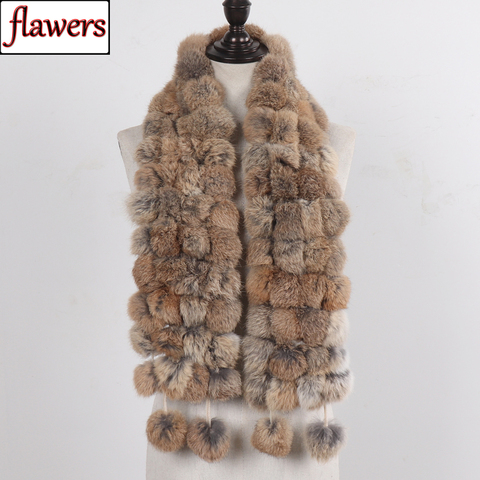 2022 New Fashion Natural Rabbit Fur Scarf Lady Winter Warm Real Rabbit Fur Muffler Women Knitted 100% Genuine Rabbit Fur Scarves ► Photo 1/6